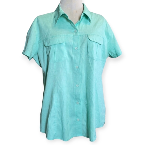 Magellan Women's Aranas Pass Fish Gear Top, Color Cascade, Size XL - Picture 1 of 8